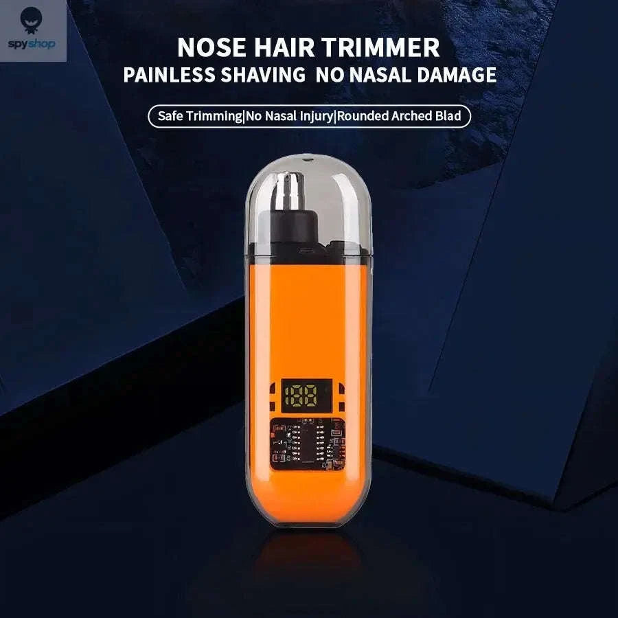 2‑in‑1 Electric Ear & Nose Hair Trimmer – Compact, Washable, Precision Grooming-orange