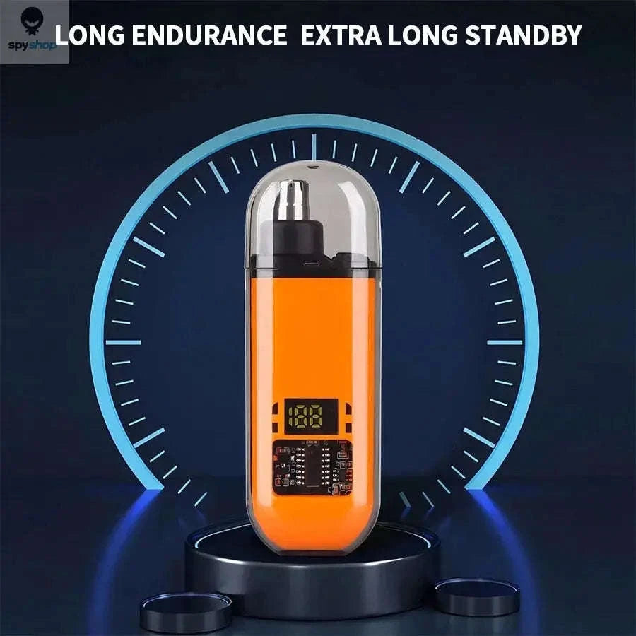 2‑in‑1 Electric Ear & Nose Hair Trimmer – Compact, Washable, Precision Grooming-orange