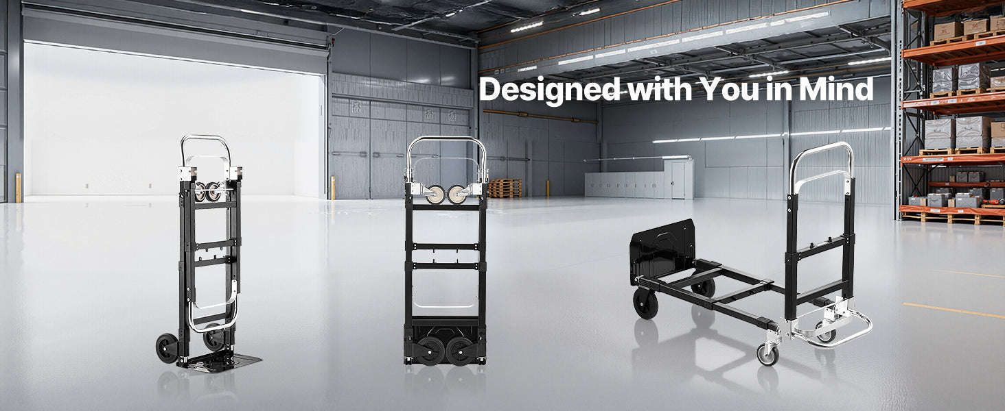 2-in-1 Folding Hand Truck 500 lb Capacity-500lbs / Canada