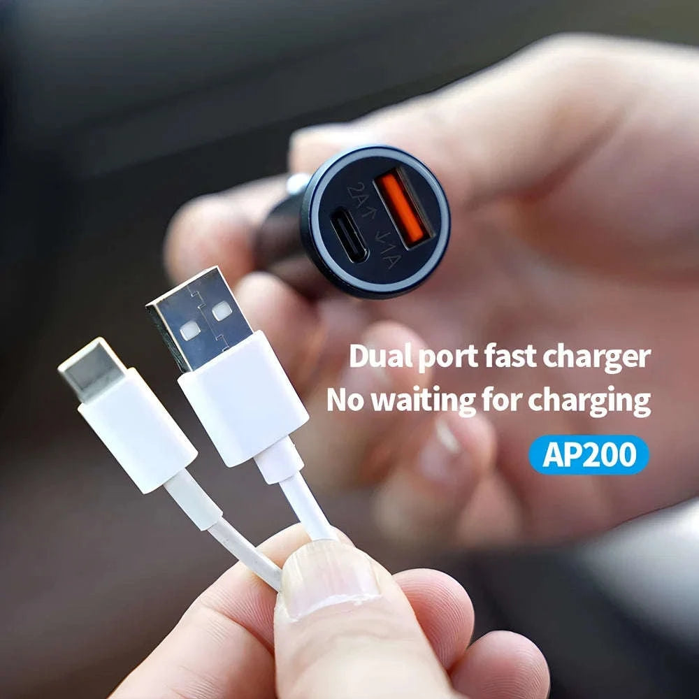 2‑in‑1 GPS Car Charger for iPhone with 20W Fast Charging-AP200