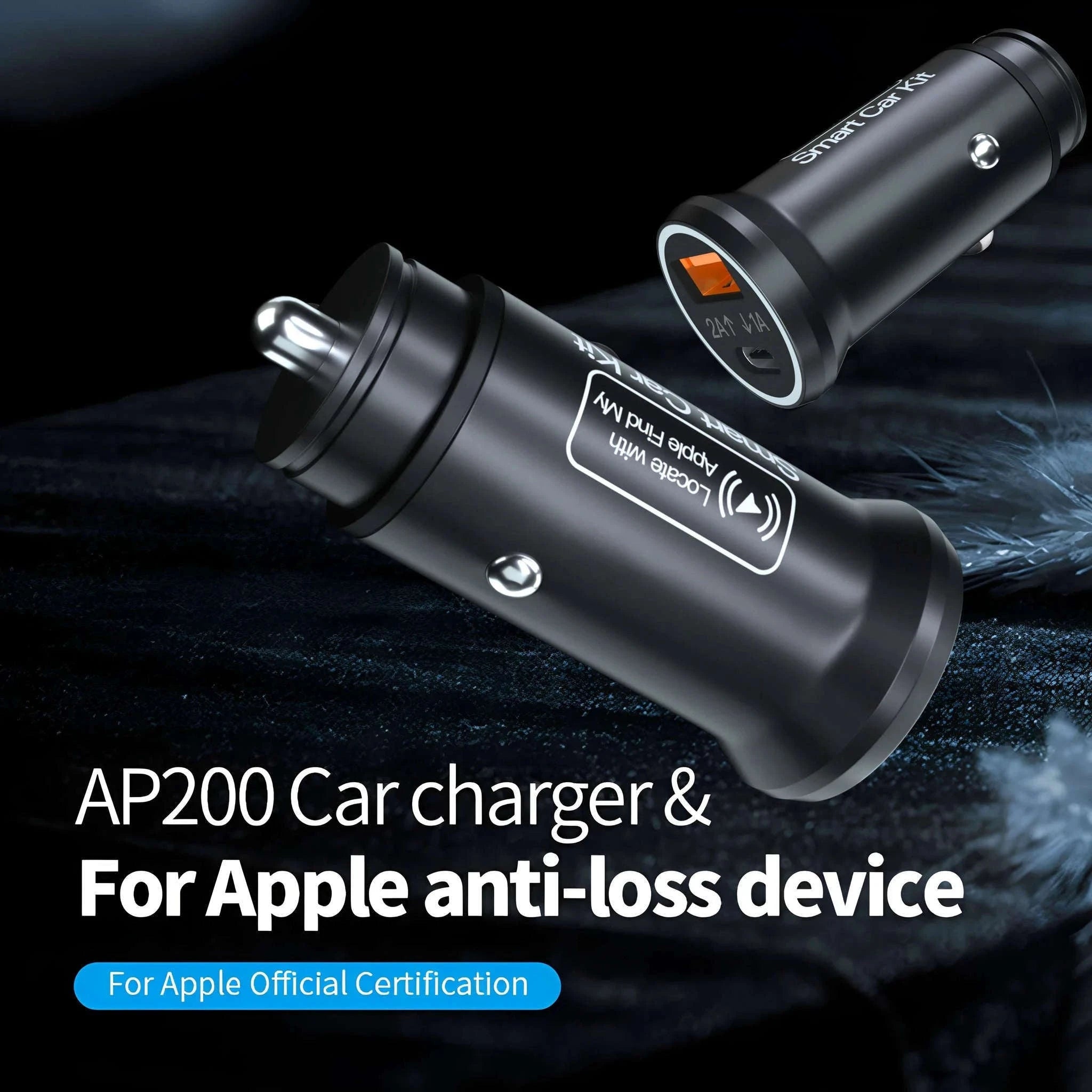2-in-1 GPS Car Charger for iPhone with 20W Fast Charging-AP200
