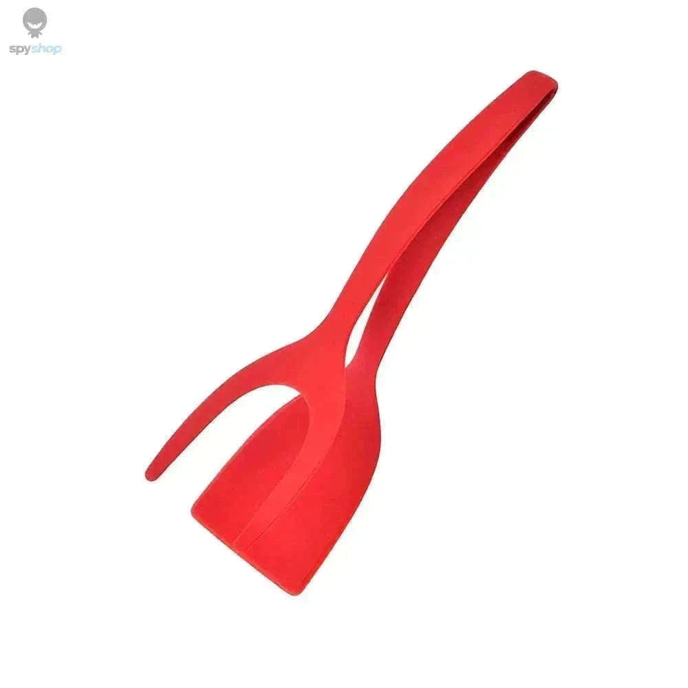 2-in-1 Grip and Flip Spatula Tongs for Easy, Steady Cooking-Red