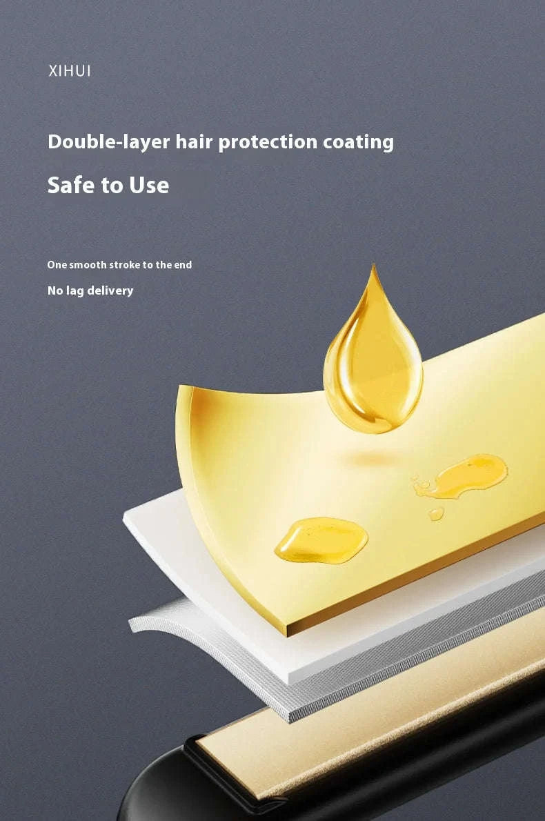 2-in-1 Mini Hair Straightener & Curler for Travel Styling-black / US / China Mainland