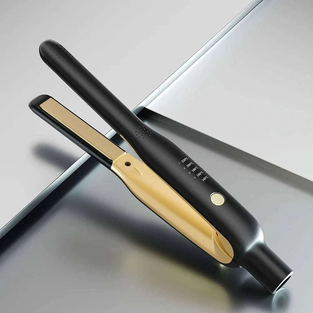 2-in-1 Mini Hair Straightener & Curler for Travel Styling-white / UK / China Mainland