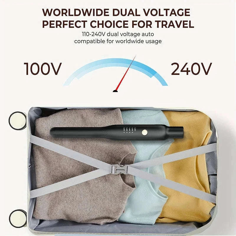 2-in-1 Mini Hair Straightener & Curler for Travel Styling-white / UK / China Mainland