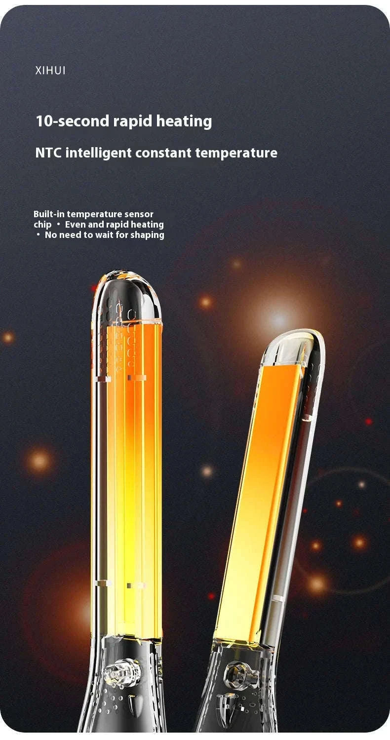 2-in-1 Mini Hair Straightener & Curler for Travel Styling-white / UK / China Mainland