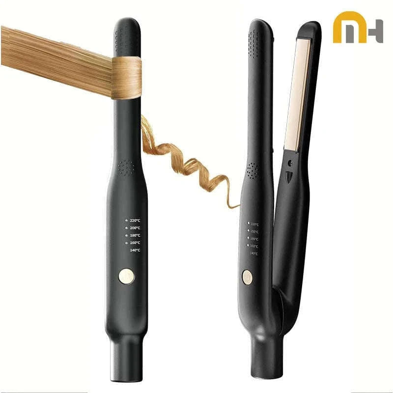 2-in-1 Mini Hair Straightener & Curler for Travel Styling-white / UK / China Mainland