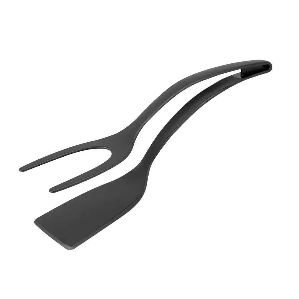 2 in 1 Nylon Grip Flip Tongs with Spatula-red
