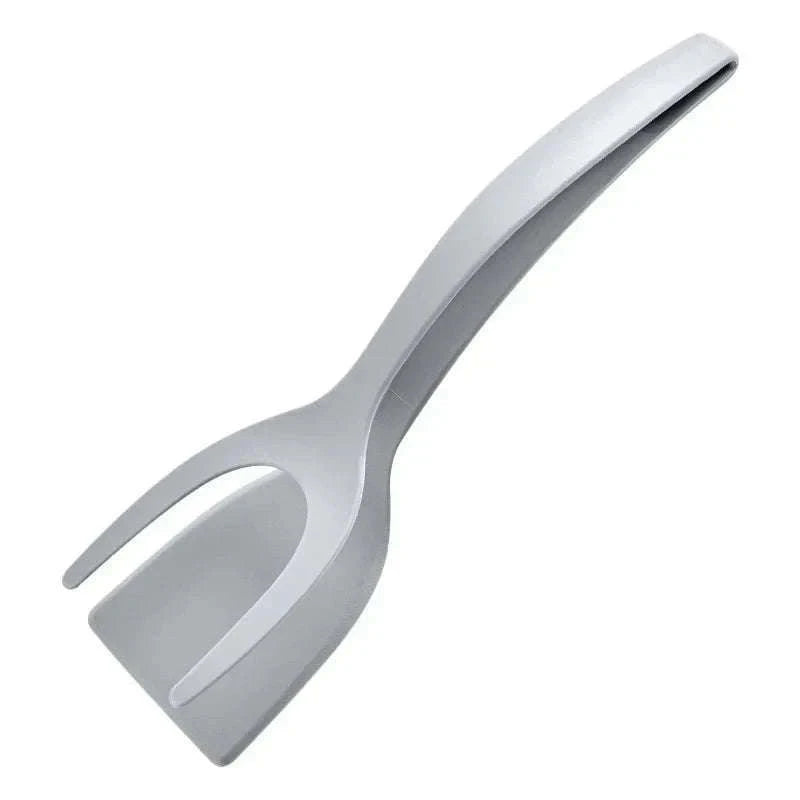 2 in 1 Nylon Grip Flip Tongs with Spatula-red
