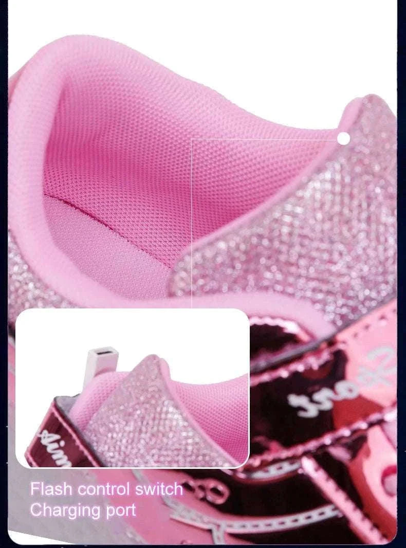 2-in-1 Roller Sneakers with Hidden Wheels for Kids and Adults-Rose / 27