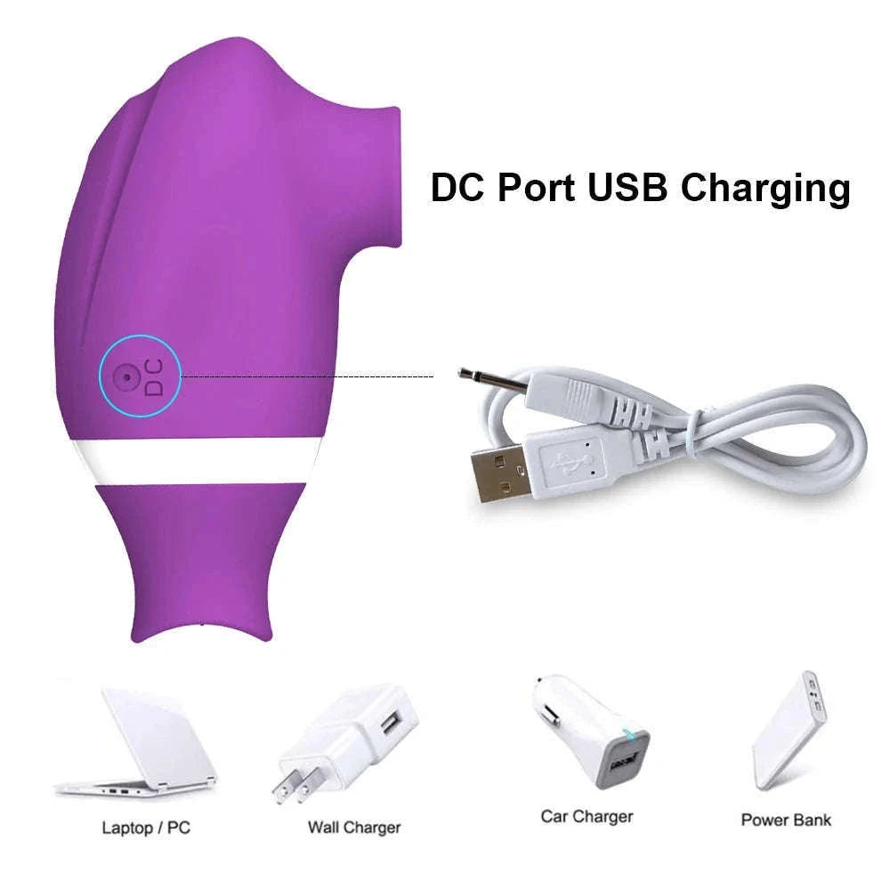 2-in-1 Sucking Licking Vibrator for Intimate Pleasure-GM02-PU / China Mainland