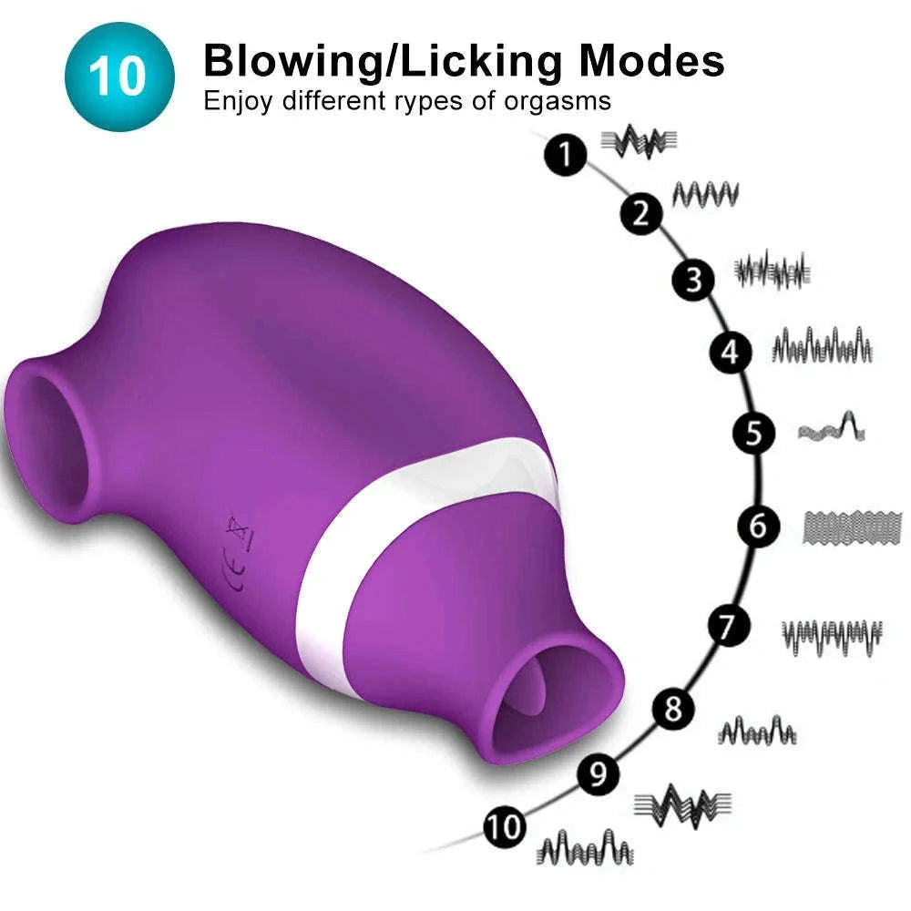 2-in-1 Sucking Licking Vibrator for Intimate Pleasure-GM02-PU / China Mainland