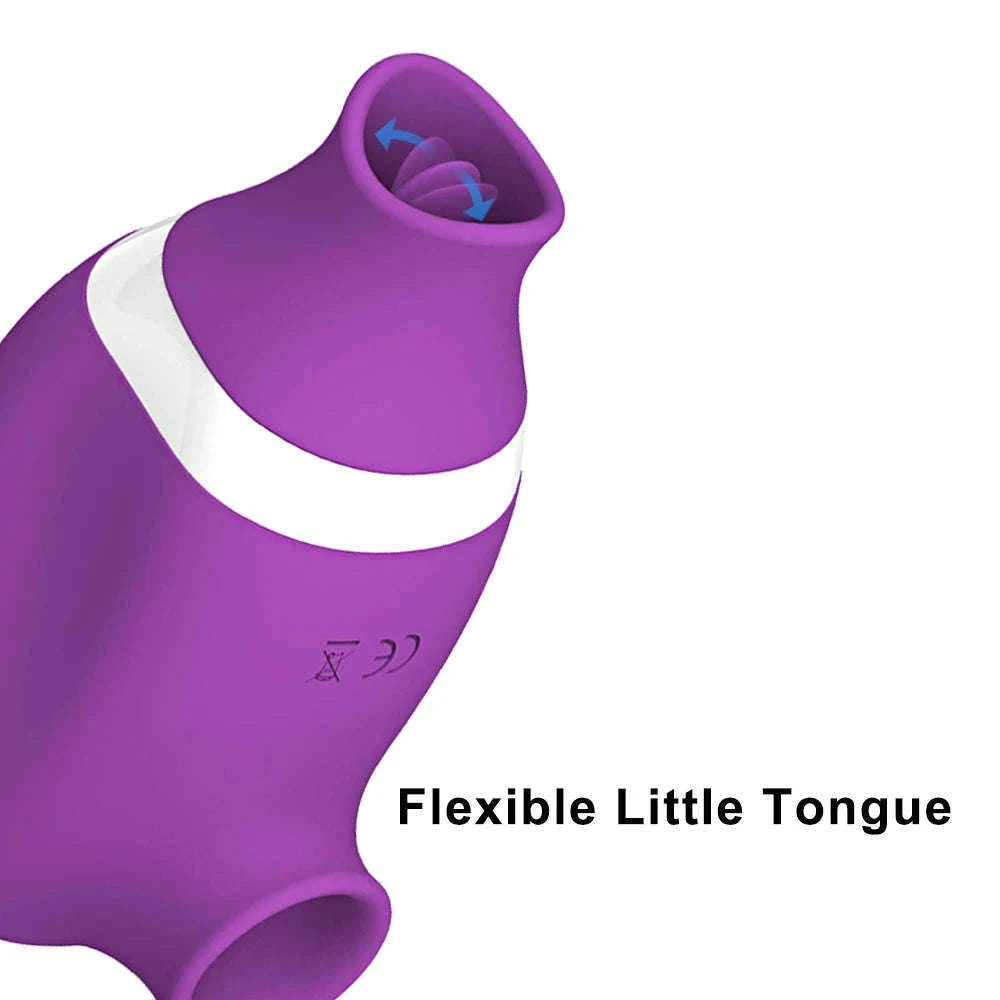 2-in-1 Sucking Licking Vibrator for Intimate Pleasure-GM02-PU / China Mainland