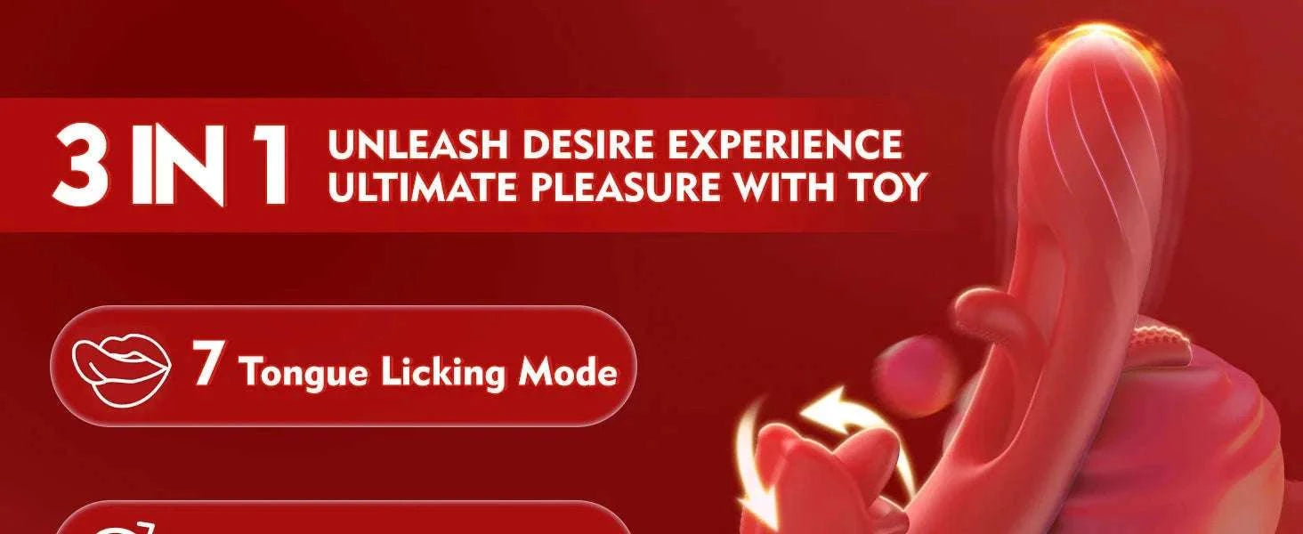 2 in 1 Tongue Licking Dildo Vibrator-
