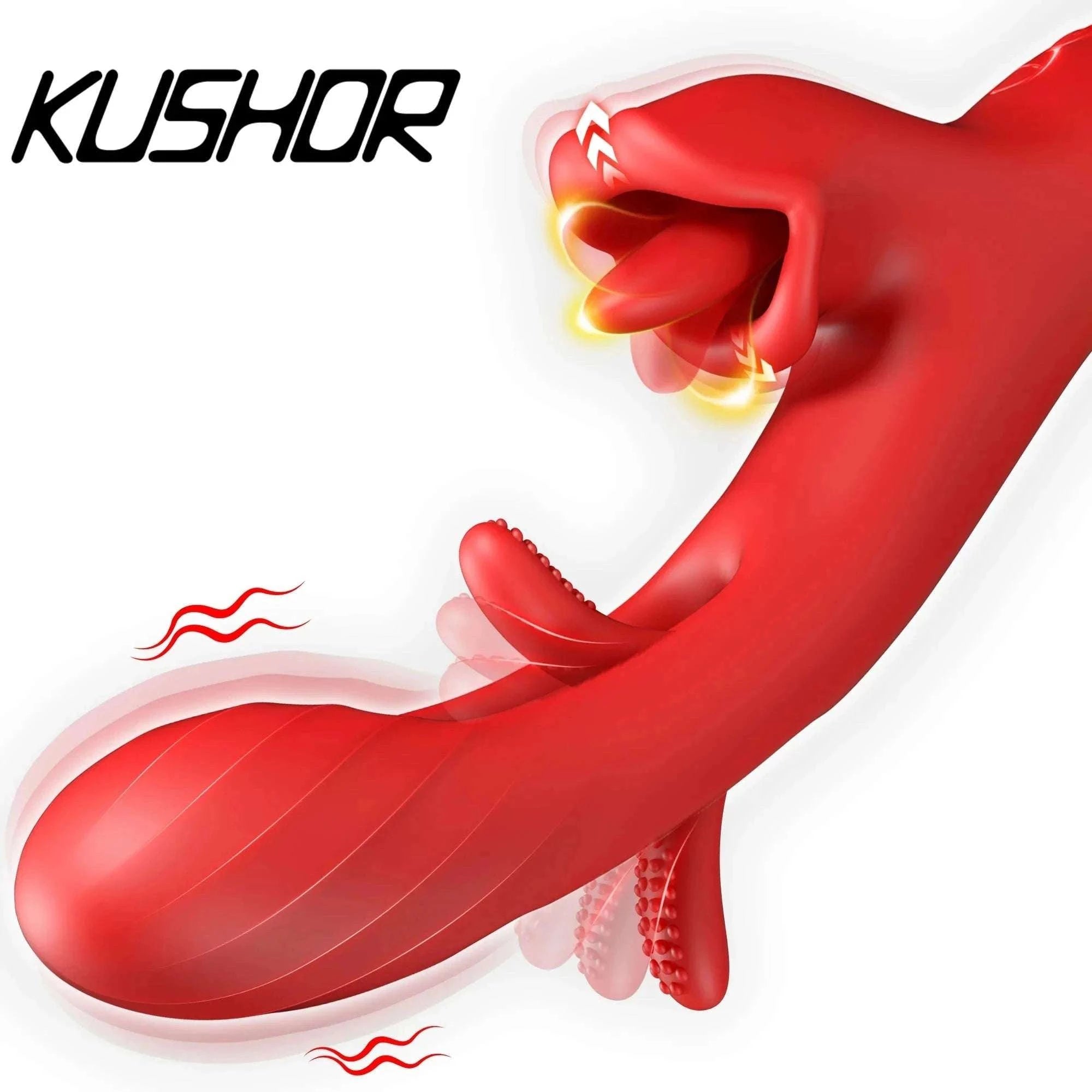 2 in 1 Tongue Licking Dildo Vibrator-
