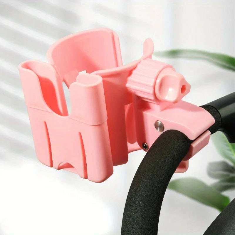2-in-1 Universal Stroller Cup Holder With Phone Mount-Pink