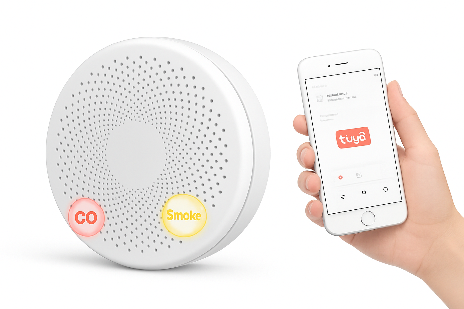 2-i-1 WiFi smart røg- og kuliltealarm