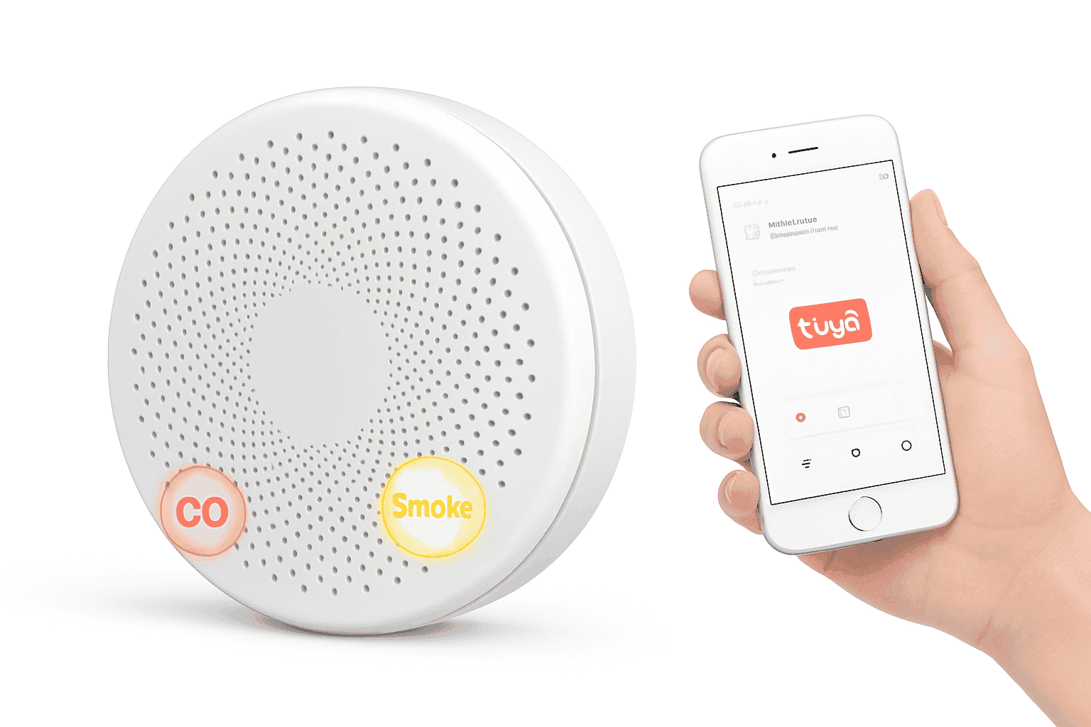 2-in-1 WiFi Smart Smoke and Carbon Monoxide Detector Alarm-CS01W WiFi Function