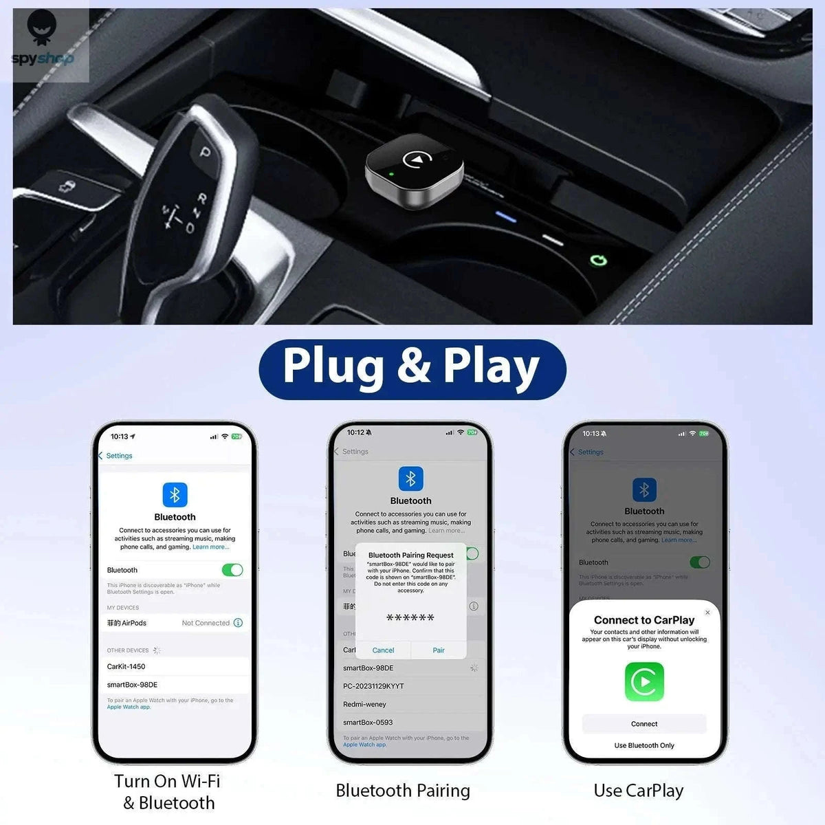 2-in-1 Wireless CarPlay Adapter for Plug-and-Play Driving-Adapter