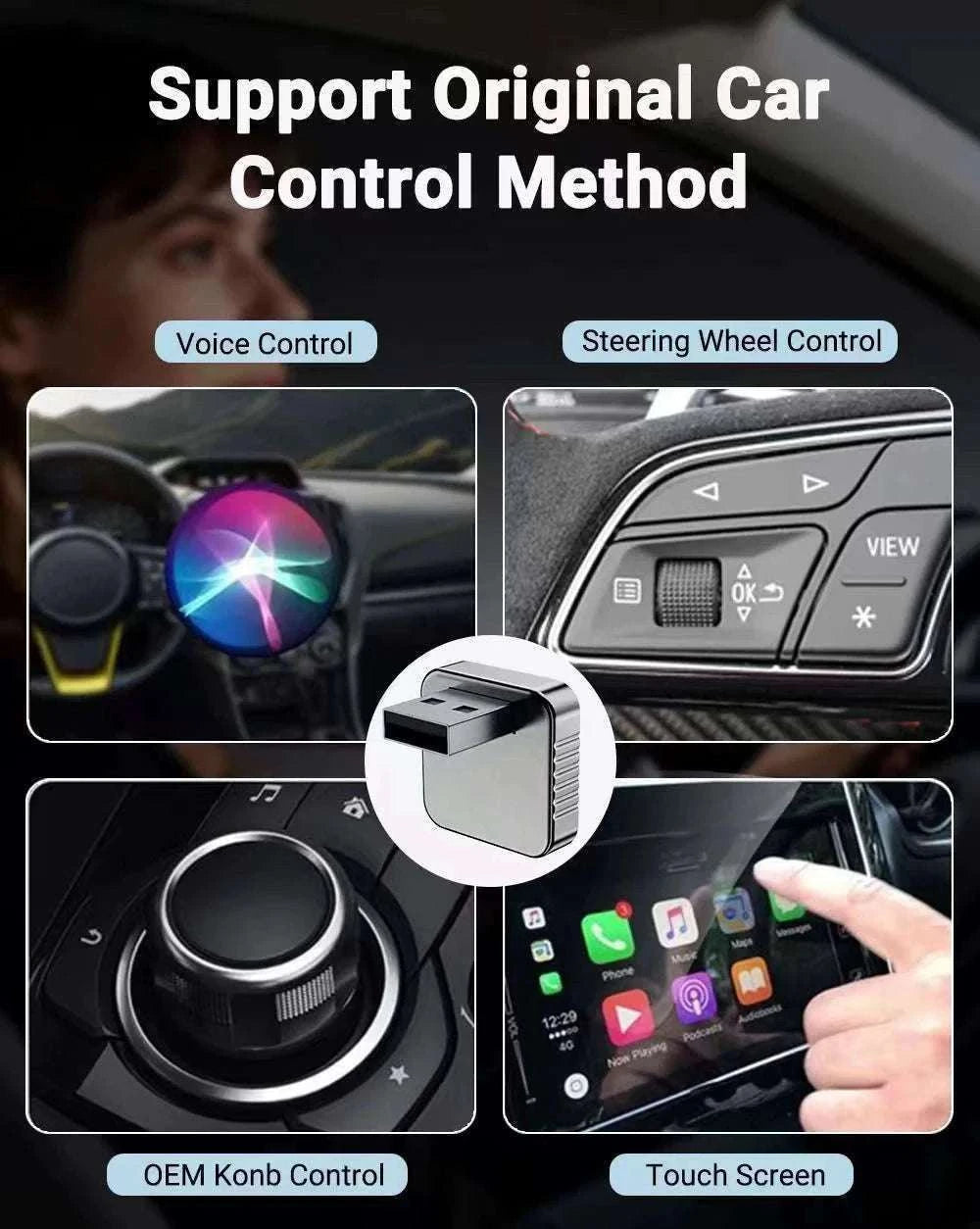 2-in-1 Wireless CarPlay Android Auto Adapter-