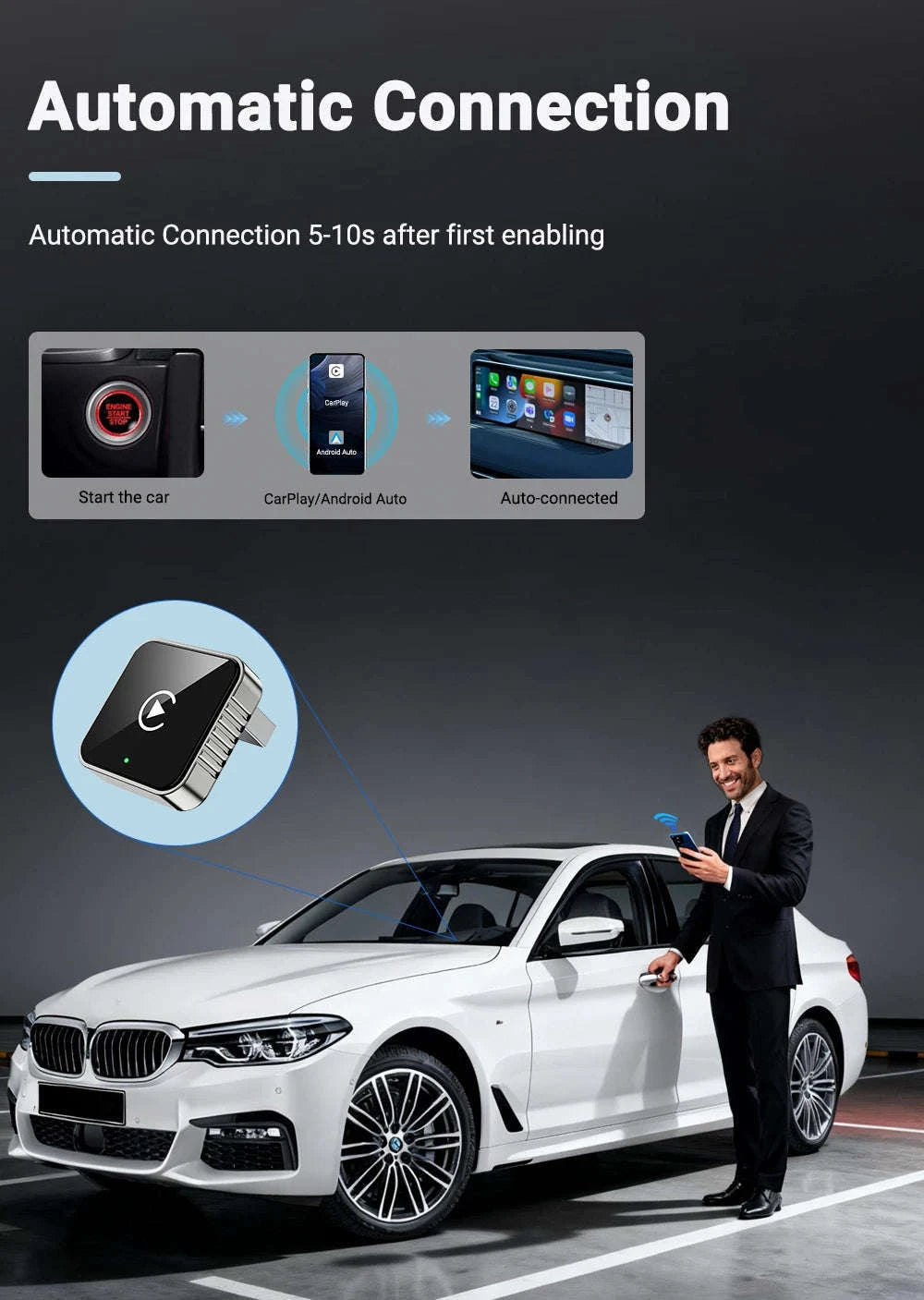 2-in-1 Wireless CarPlay Android Auto Adapter-carplay and auto / China Mainland