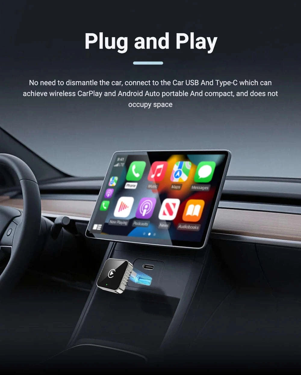 2-in-1 Wireless CarPlay Android Auto Adapter-carplay and auto / China Mainland