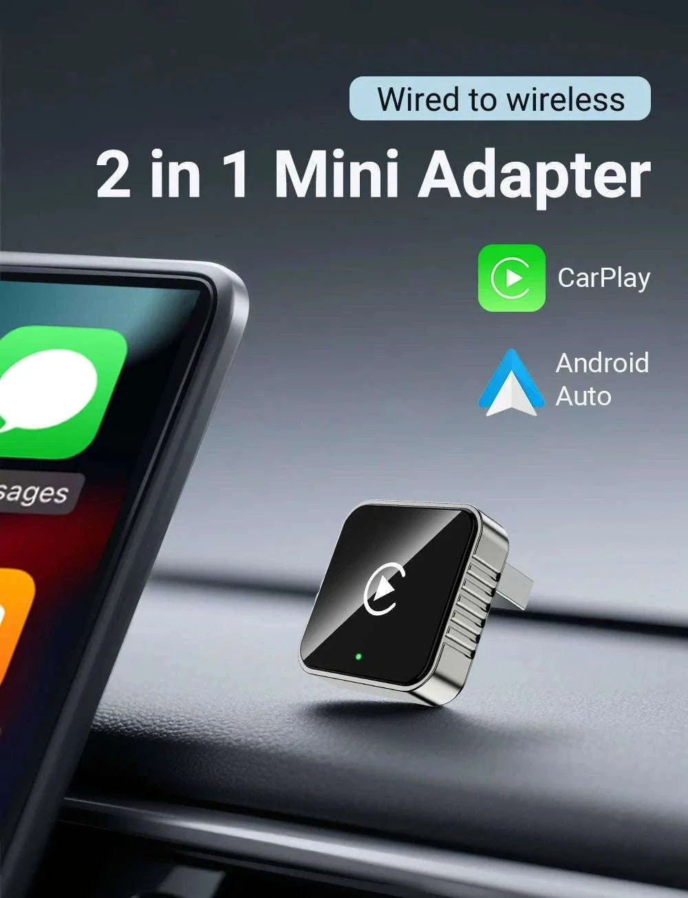2-in-1 Wireless CarPlay Android Auto Adapter-