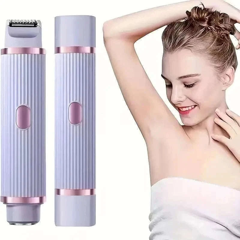 2-in-1 Women's Electric Shaver for Face, Body & Brows Wet Dry-Pink