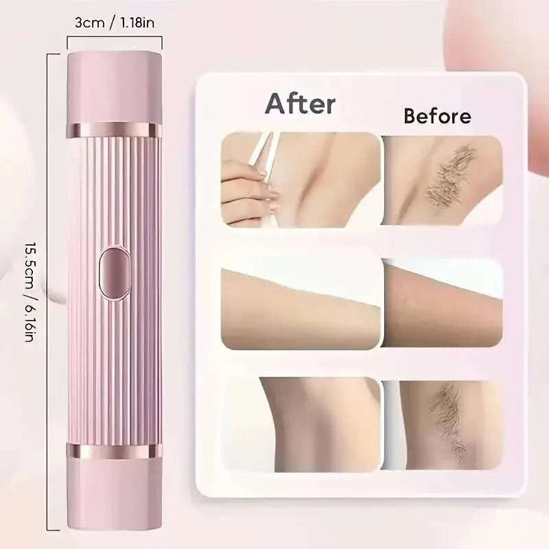 2-in-1 Women's Electric Shaver for Face, Body & Brows Wet Dry-Pink