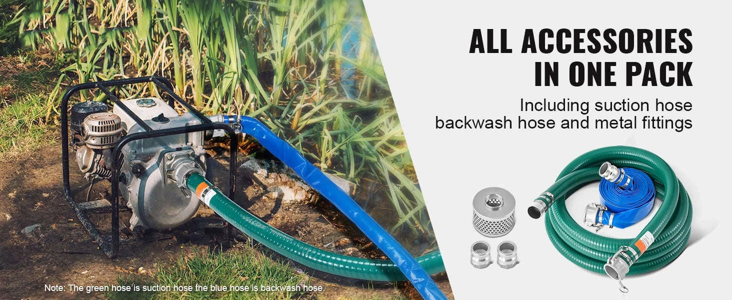 2 in Suction Hose Kit with Backwash Hose and Accessories-2 in x 50 ft / Poland