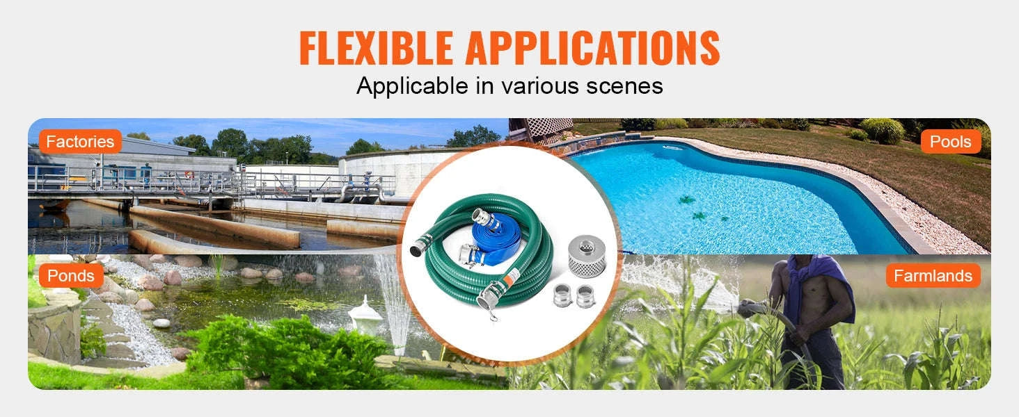 2 in Suction Hose Kit with Backwash Hose and Accessories-2 in x 50 ft / Poland