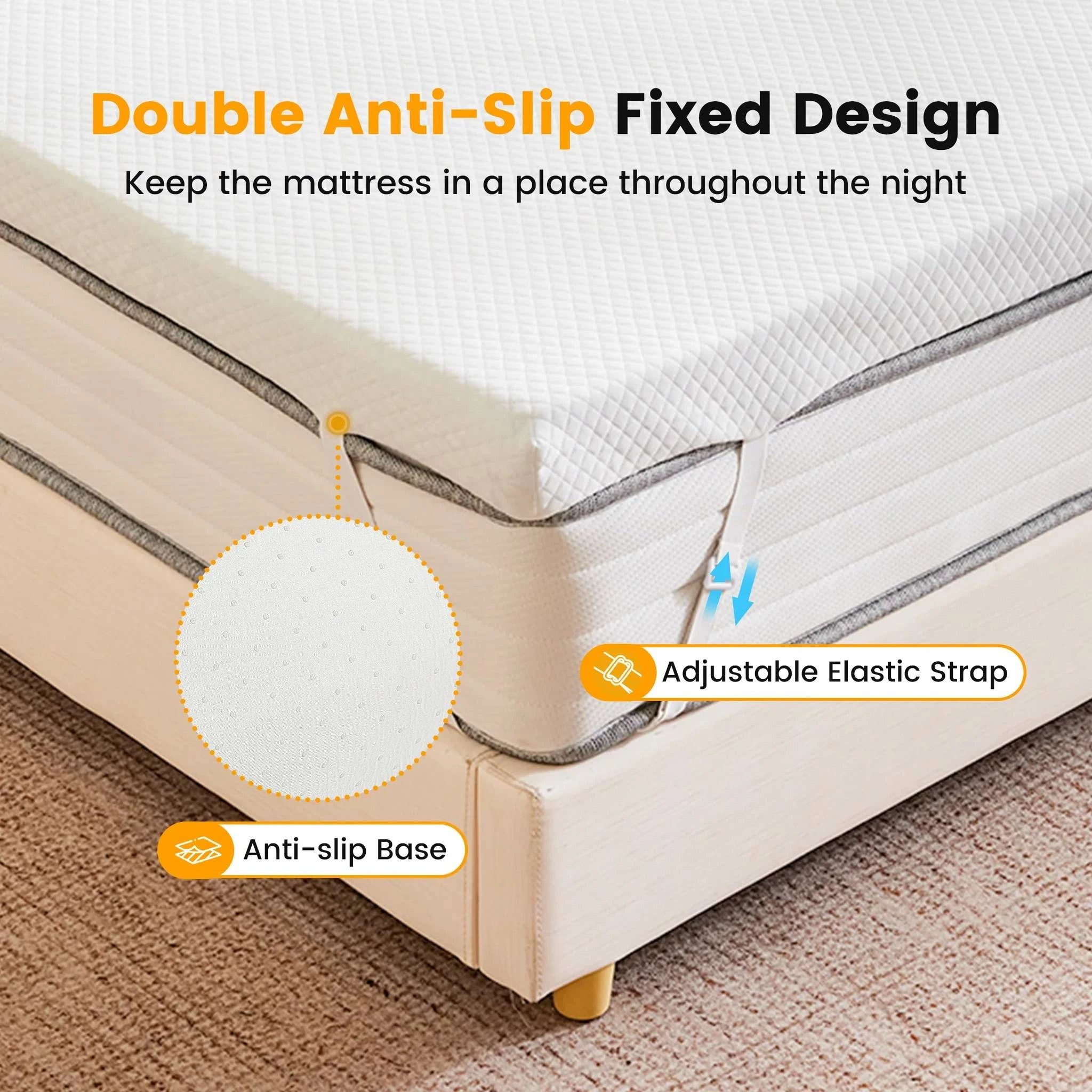 2 Inch Gel Memory Foam Mattress Topper with Cooling Cover Full-2ln White / Full / United States