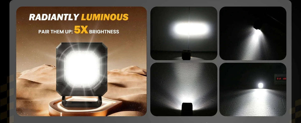 2 Inch LED Pod Lights 50W 12V Waterproof Off-Road Cube Lights-Amber Driving - 1 PC