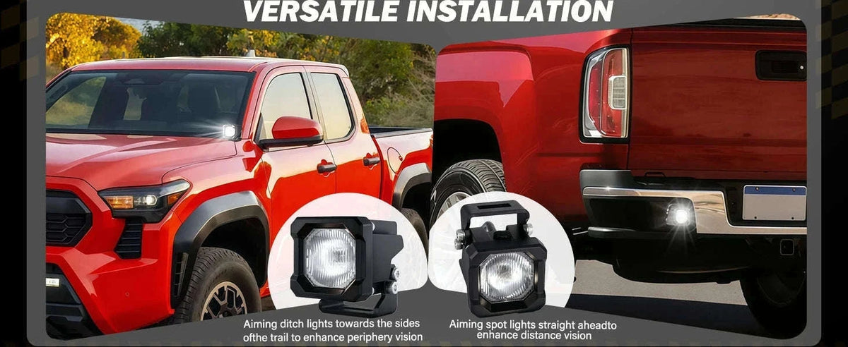 2 Inch LED Pod Lights 50W 12V Waterproof Off-Road Cube Lights-Amber Driving - 1 PC