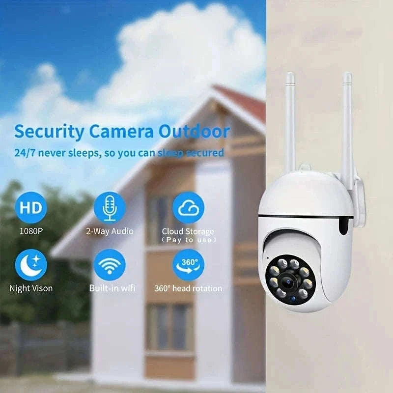 2-Pack 1080P WiFi Security Camera with Color Night Vision, 2-Way Audio, 360° Pan/Tilt/Zoom, Motion Detection-USB / Germany