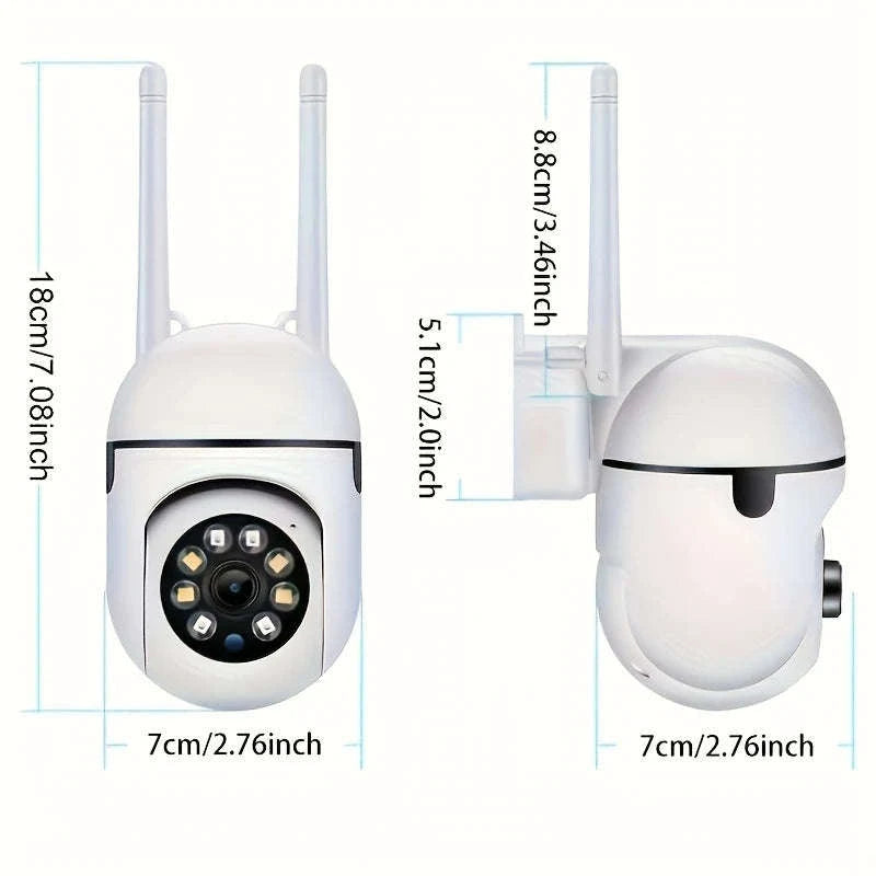 2-Pack 1080P WiFi Security Camera with Color Night Vision, 2-Way Audio, 360° Pan/Tilt/Zoom, Motion Detection-USB / Germany