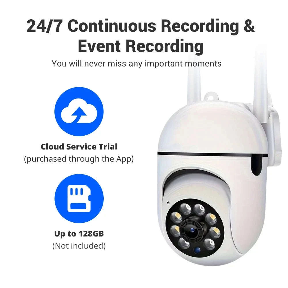 2-Pack 1080P WiFi Security Camera with Color Night Vision, 2-Way Audio, 360° Pan/Tilt/Zoom, Motion Detection-USB / Germany