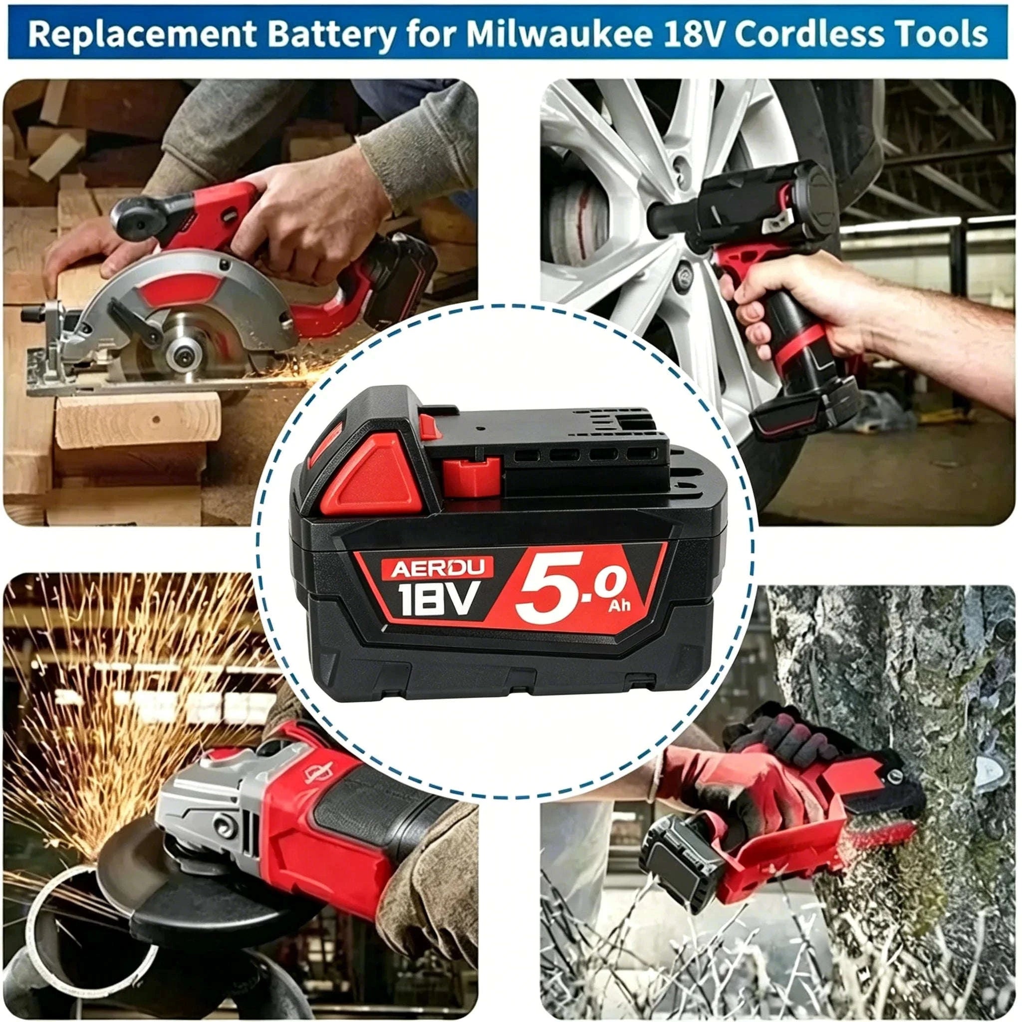 2-Pack 18V 5.0Ah Battery and Fast Charger for 18V Tools-green / United States