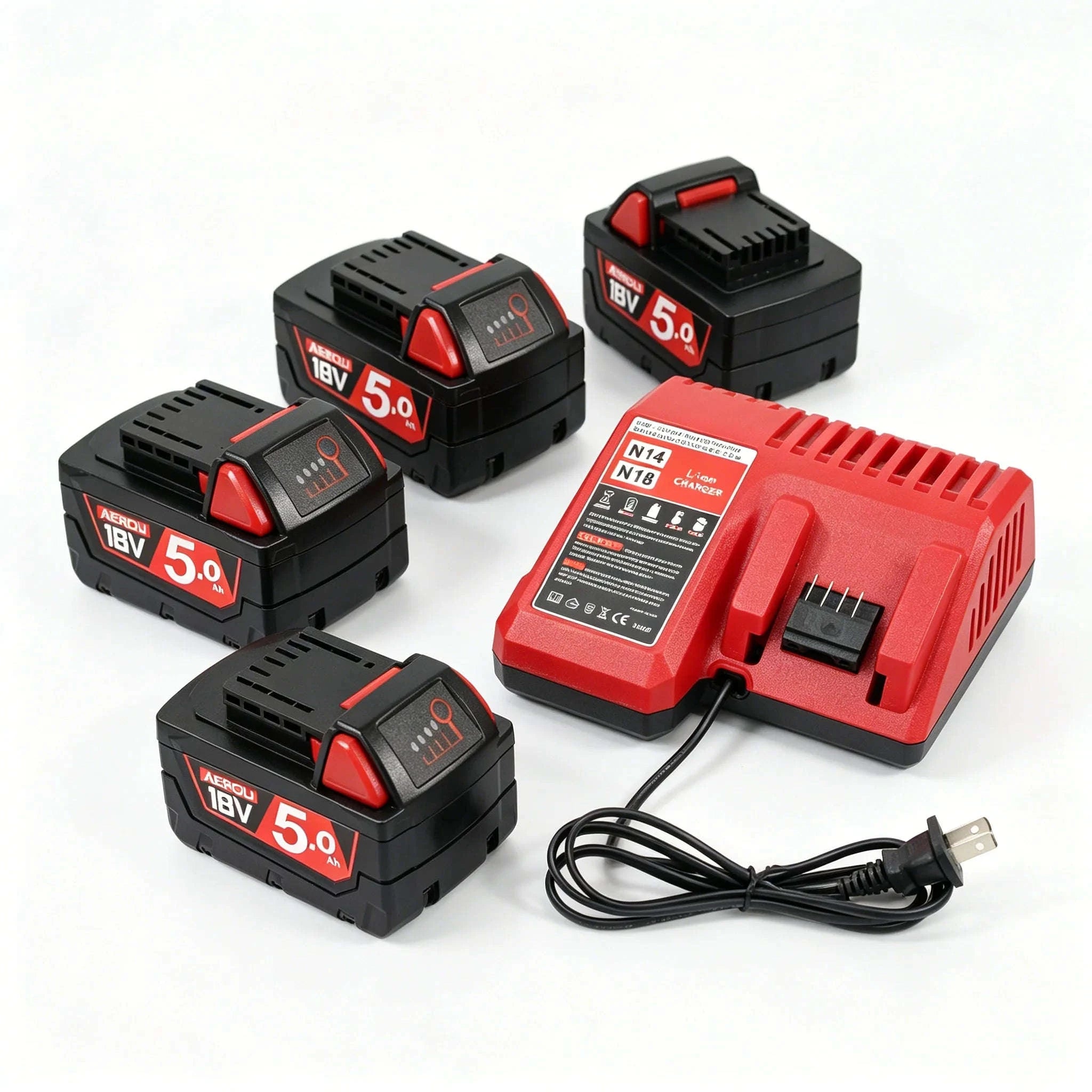 2-Pack 18V 5.0Ah Battery and Fast Charger for 18V Tools-green / United States