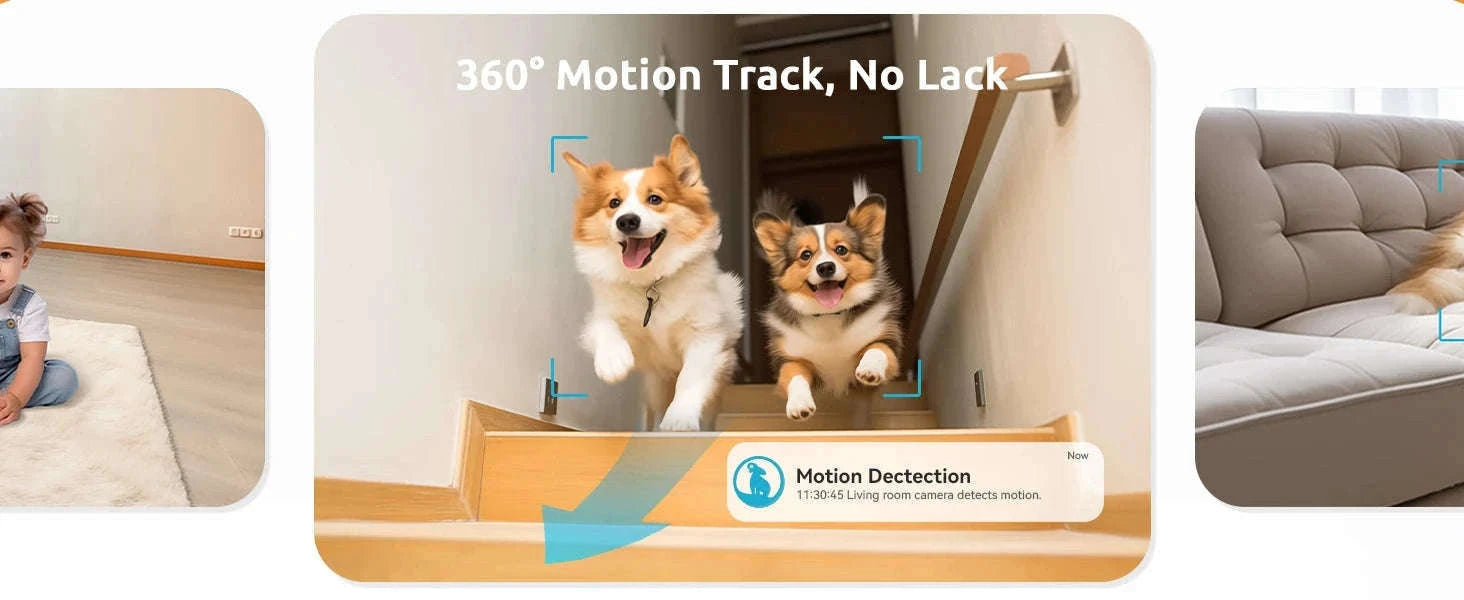 2-Pack 2K Indoor Security Camera Set with 360° View-EU Plug / GERMANY