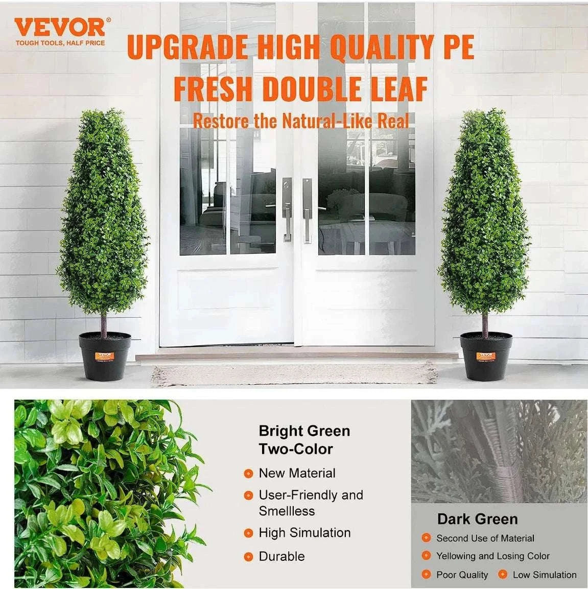 2 Pack 36" Artificial Boxwood Topiary Trees for Indoor & Outdoor Decor-green / United States