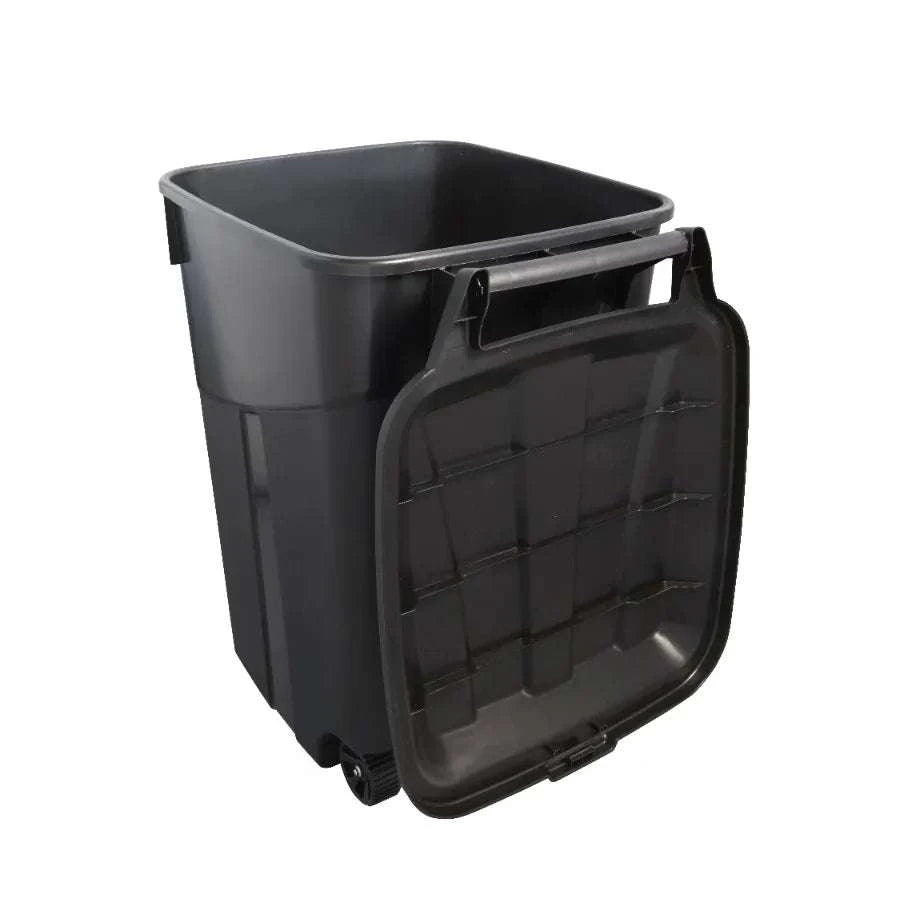 2 Pack 45 Gallon Wheeled Garbage Cans with Attached Lid-United States