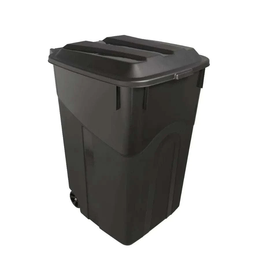 2 Pack 45 Gallon Wheeled Garbage Cans with Attached Lid-United States
