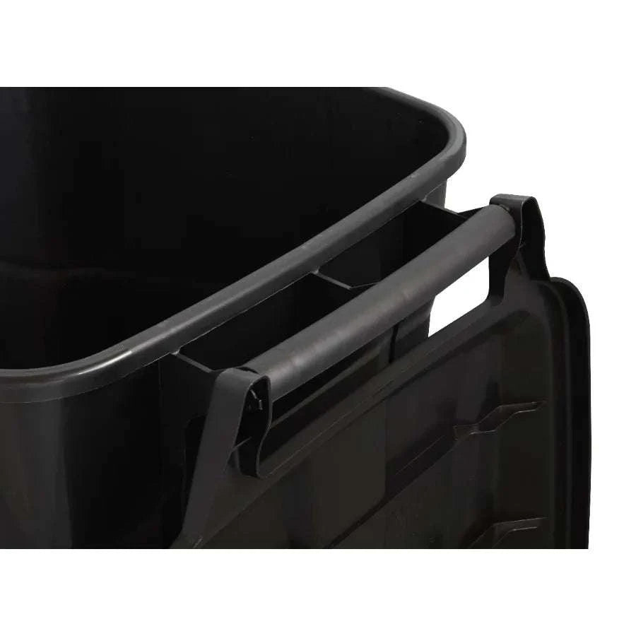 2 Pack 45 Gallon Wheeled Garbage Cans with Attached Lid-United States
