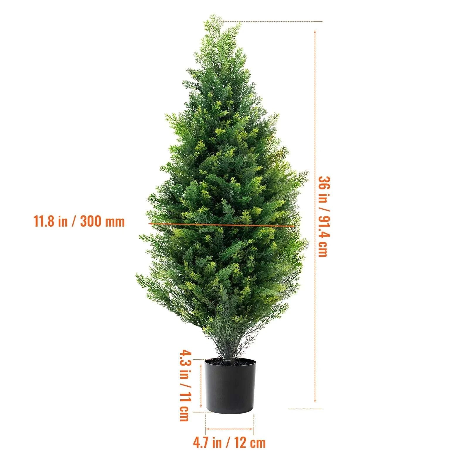 2-Pack 48in Artificial Cedar Topiary Trees for Indoor & Outdoor Decor-United States / 3