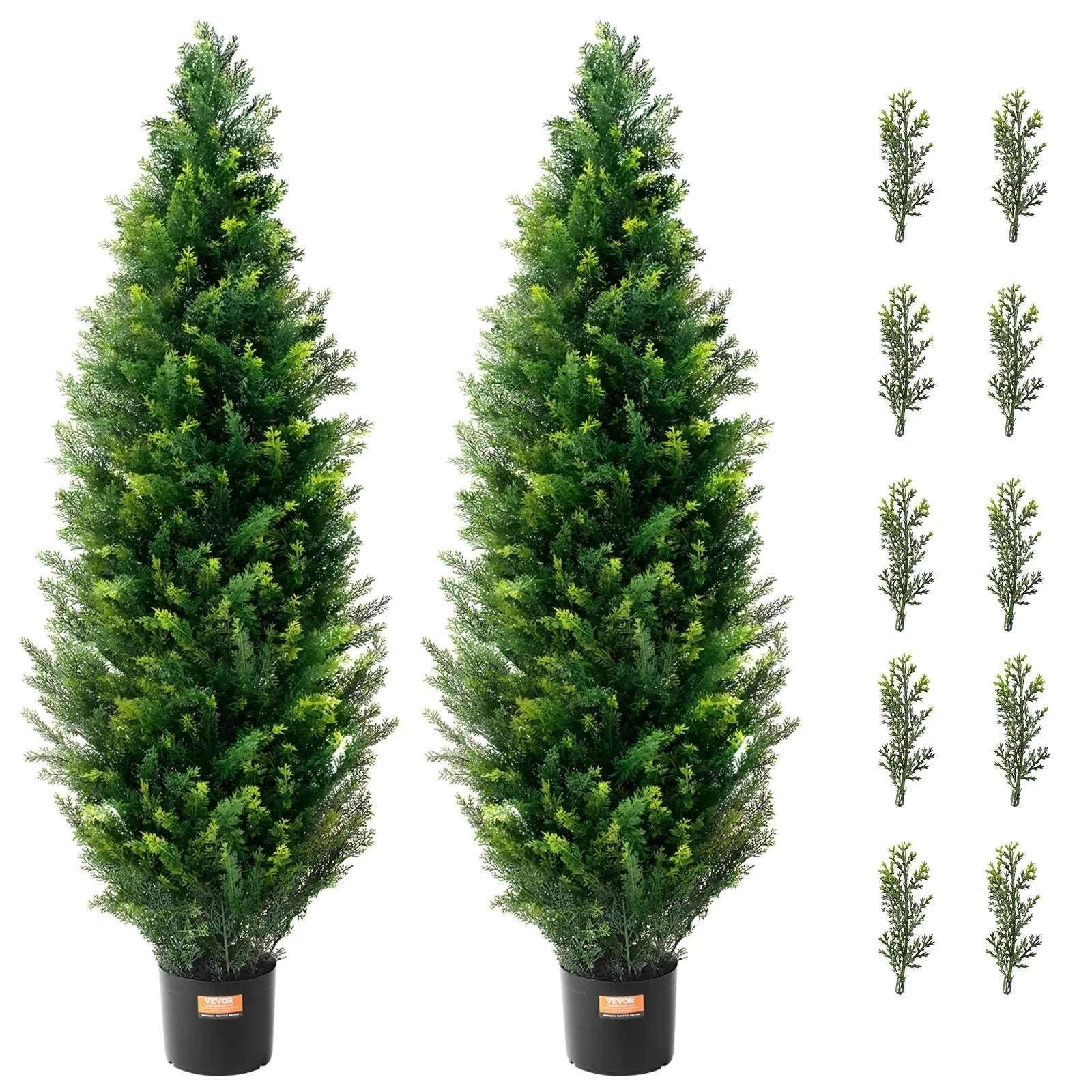 2-Pack 48in Artificial Cedar Topiary Trees for Indoor & Outdoor Decor-United States / 3
