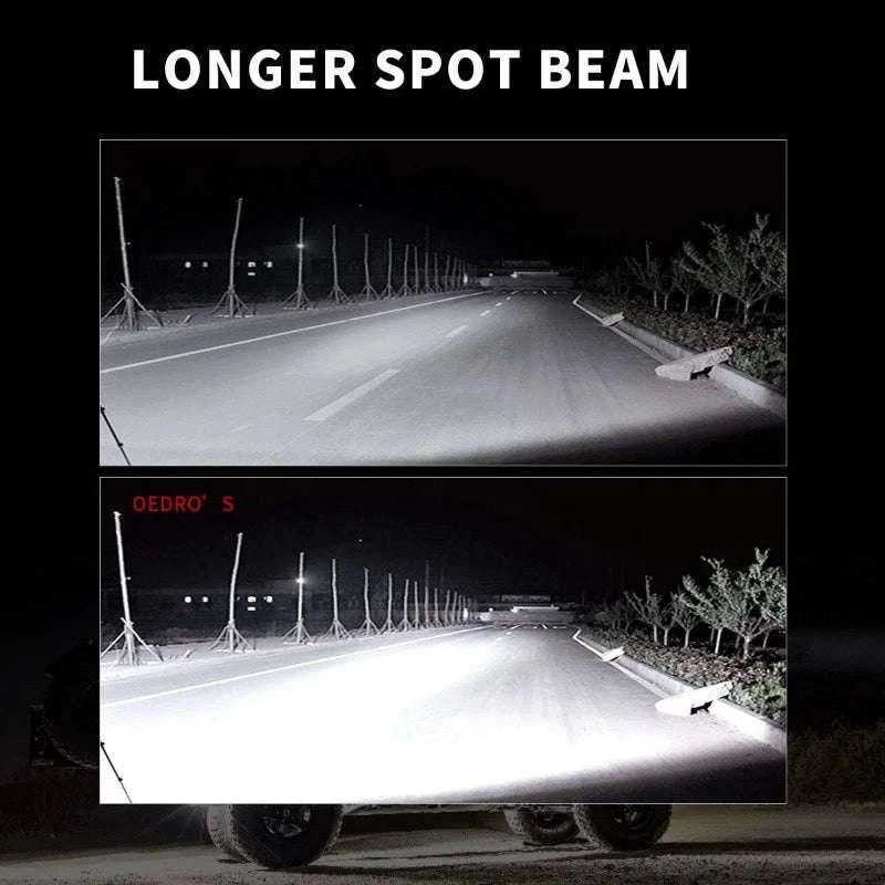2-Pack 7 Inch 51W LED Work Light Bar for 12V 24V Vehicles-Black / China Mainland