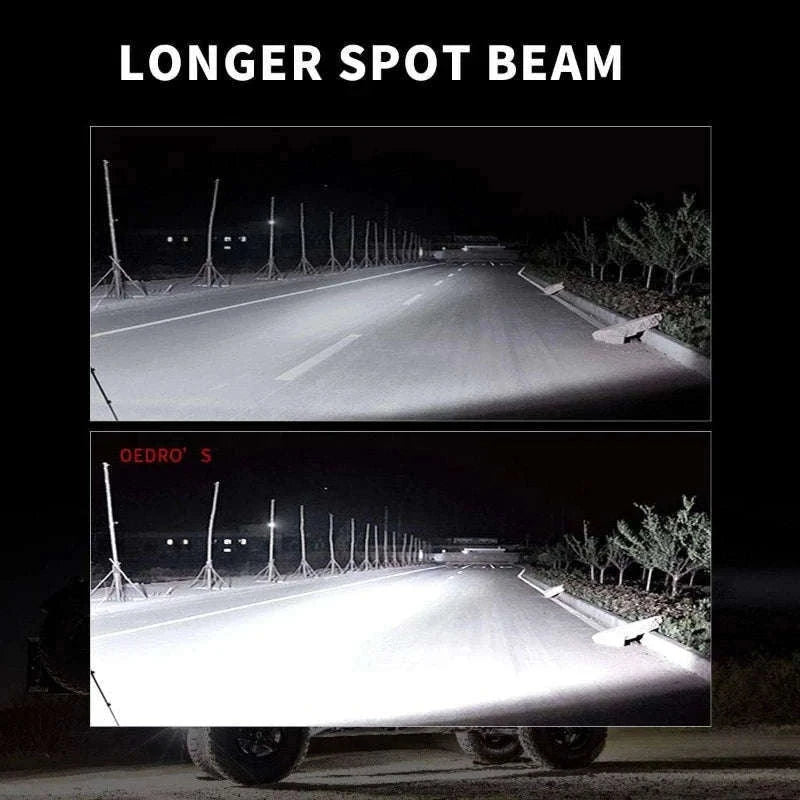 2-Pack 7 Inch 51W LED Work Light Bar for 12V 24V Vehicles-Black / China Mainland