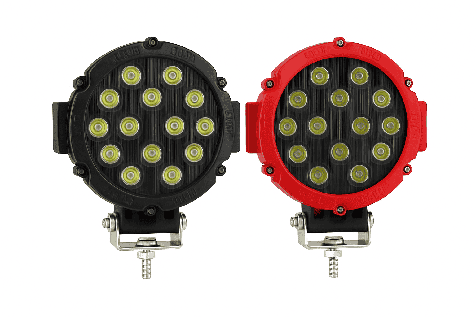 2-Pack 7 Inch 51W LED Work Light Bar for 12V 24V Vehicles-Black / China Mainland