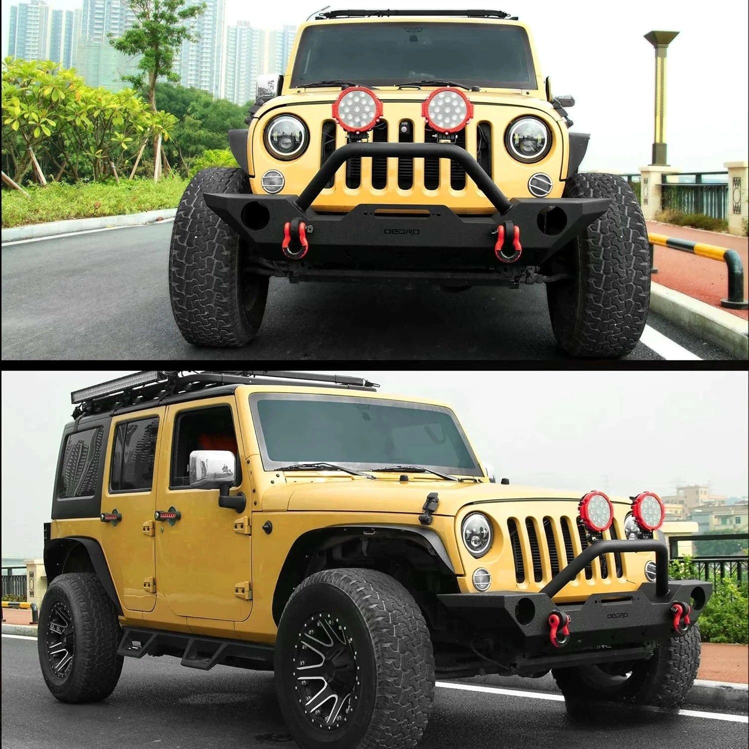 2-Pack 7 Inch 51W LED Work Light Bar for 12V 24V Vehicles-Black / China Mainland